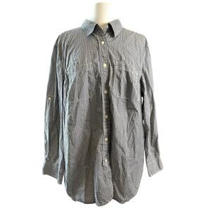 LAUREN RALPH LAUREN Gingham Dress Shirt Size 1X Preppy Business Casual Luxe Chic